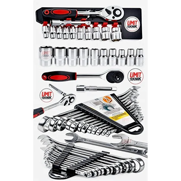Proxtech 24 Parça Premium 12 Kombin Anahtar Set 1/2 Krom Cırcır Lokma Takım Set